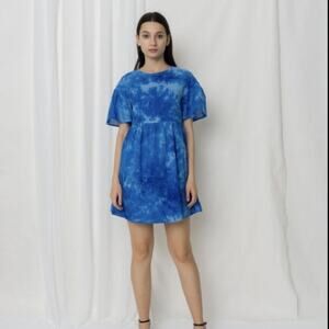 COMUNE FRESH Yucca blue and white Tie Dye‎ Dress size XS